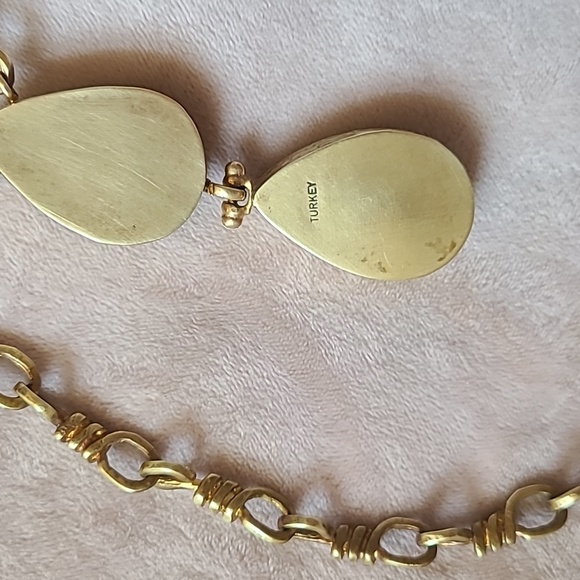 Labradorite and rose quartz chunky chain necklace - Picture 5 of 6